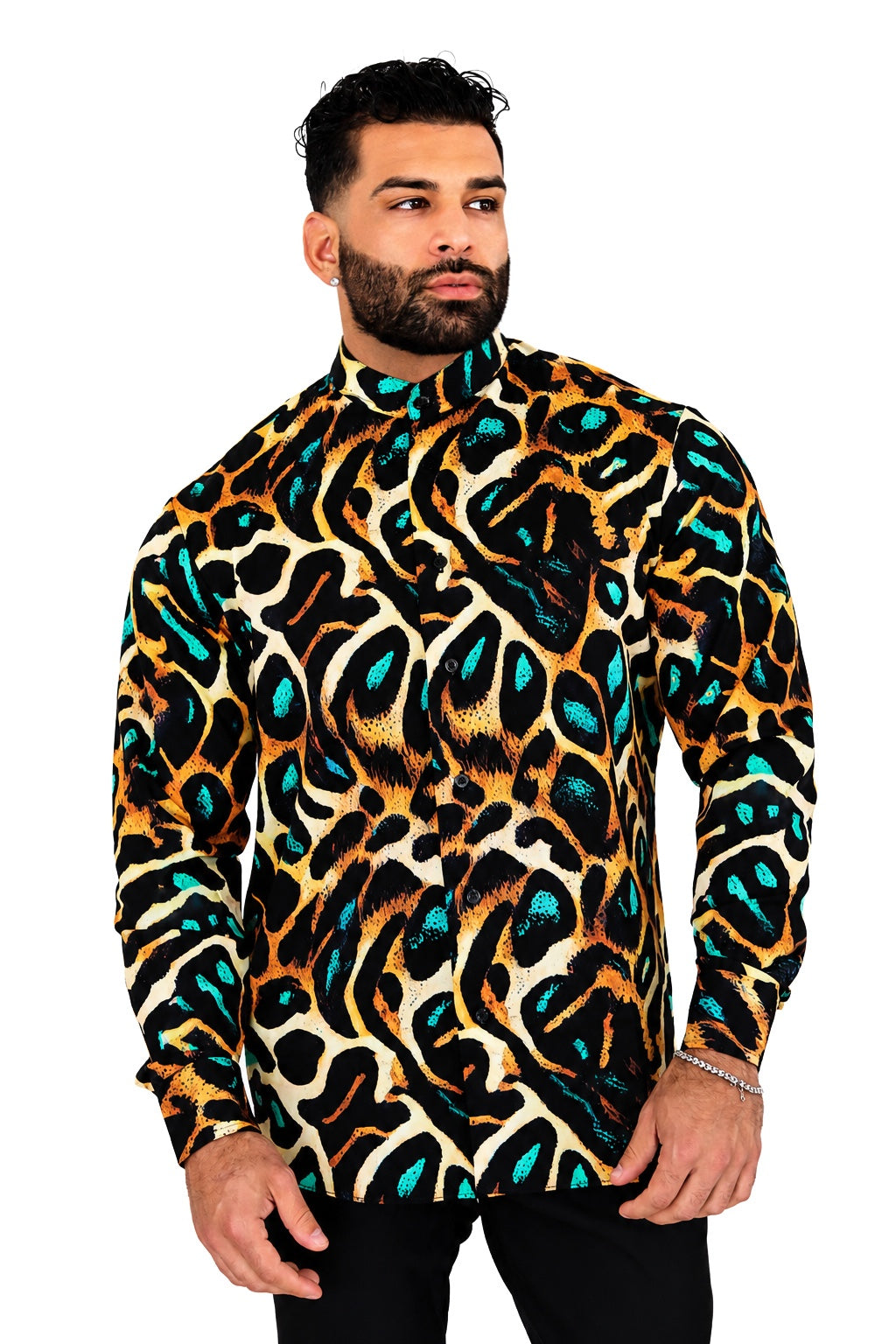 leopard print dress shirt Miami Men's Our mens sheer dress shirt was designed for occasions when you want to turn heads without compromising comfort. Dolce & Gabbana leopard-print long-sleeve