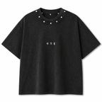 Men’s Black Studded T-Shirt by Crown Gerardo New York (GNY)