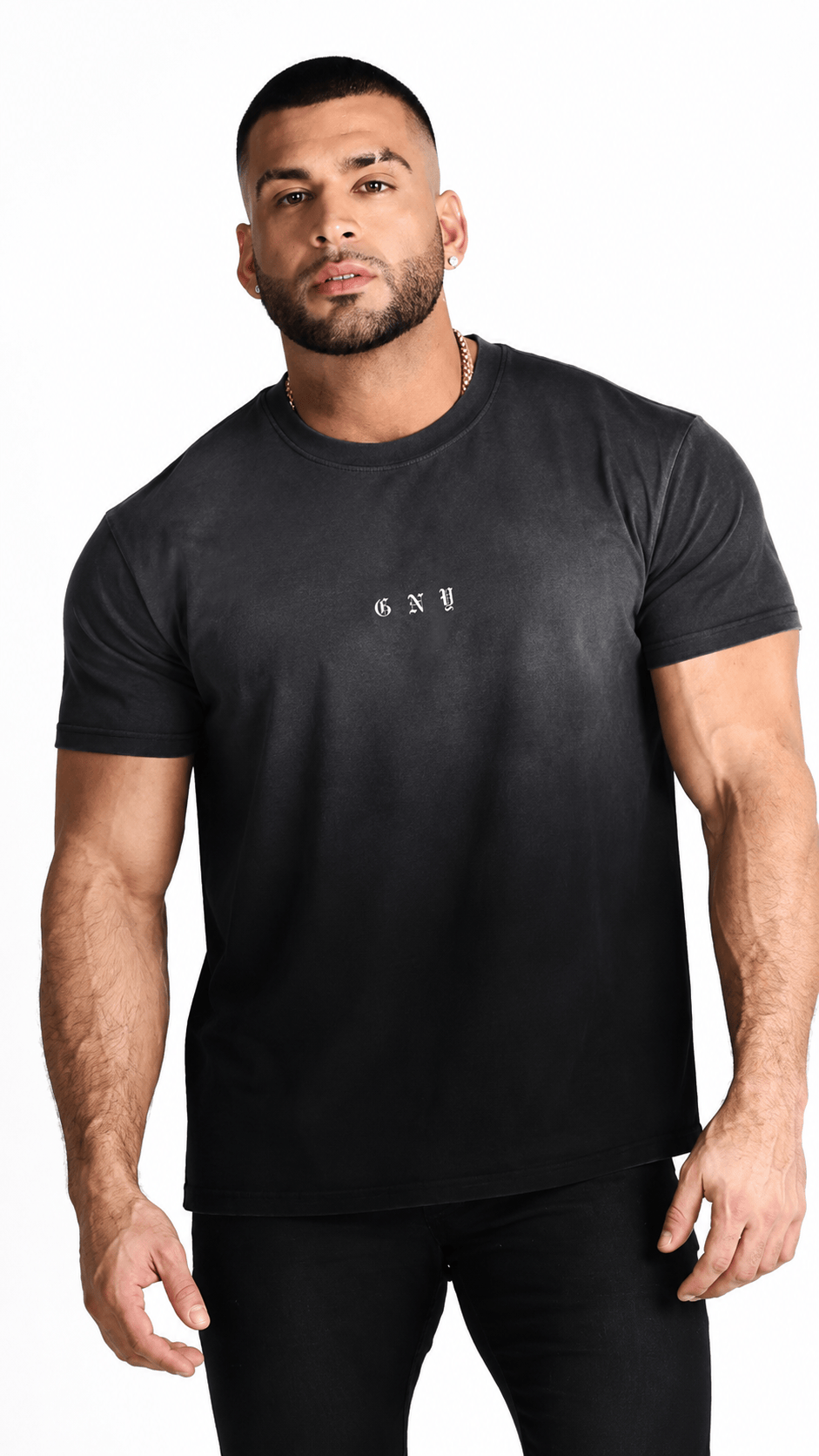 Men’s Black Gradient Washed Relaxed Fit Shirt Depth by Gerardo New York (GNY)