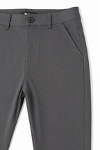 Men’s Grey Tailored Fit Dress Pants by Gerardo New York (GNY) Font Close Up View