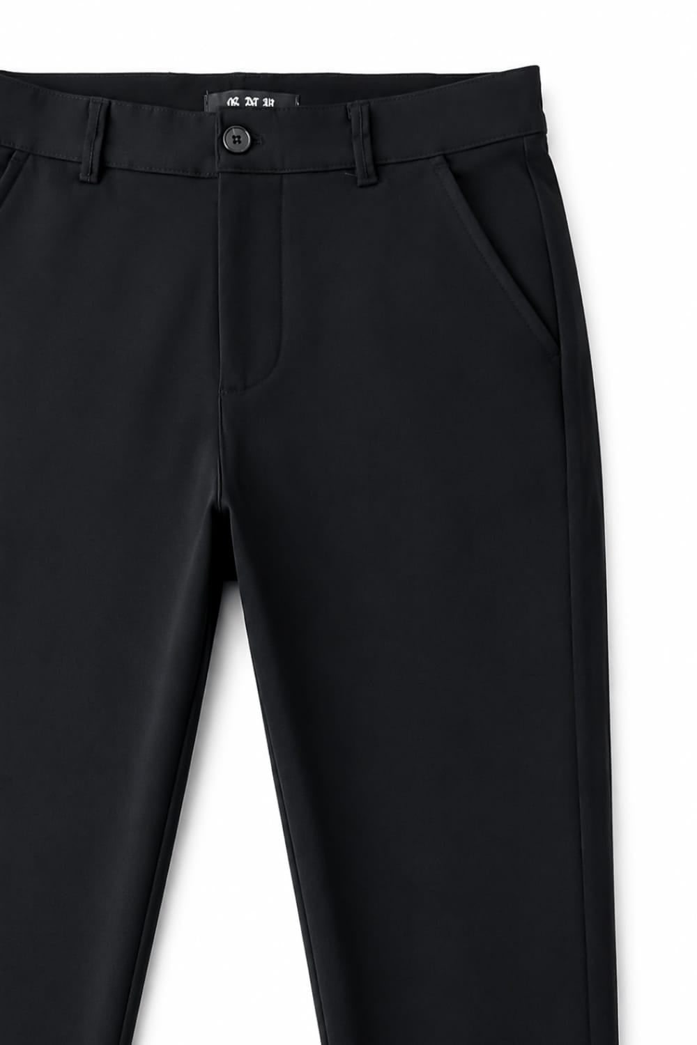 Men's Black Tailored Slim Fit Dress Pants