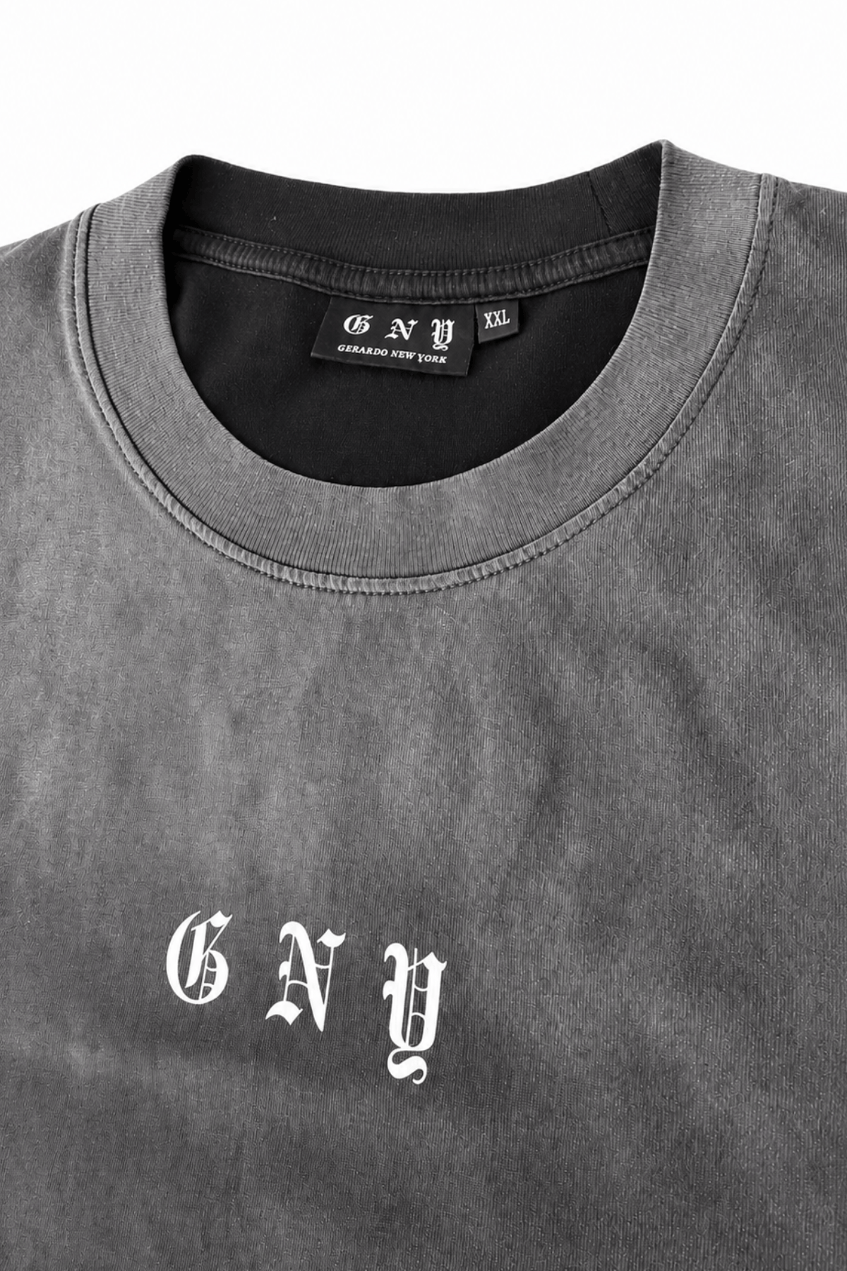 Men’s Black Gradient Washed Relaxed Fit Shirt Depth by Gerardo New York (GNY) Collar Detail View