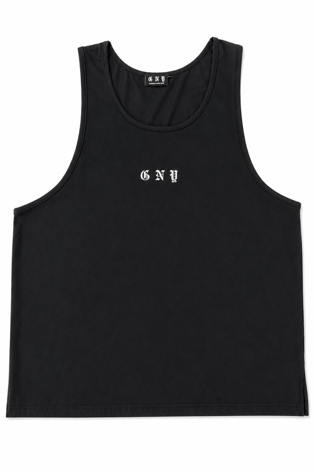 Men’s Black Relaxed Fit Tank Top Unrestricted by Gerardo New York (GNY) Front View