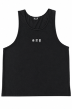 Men’s Black Relaxed Fit Tank Top Unrestricted by Gerardo New York (GNY) Front View
