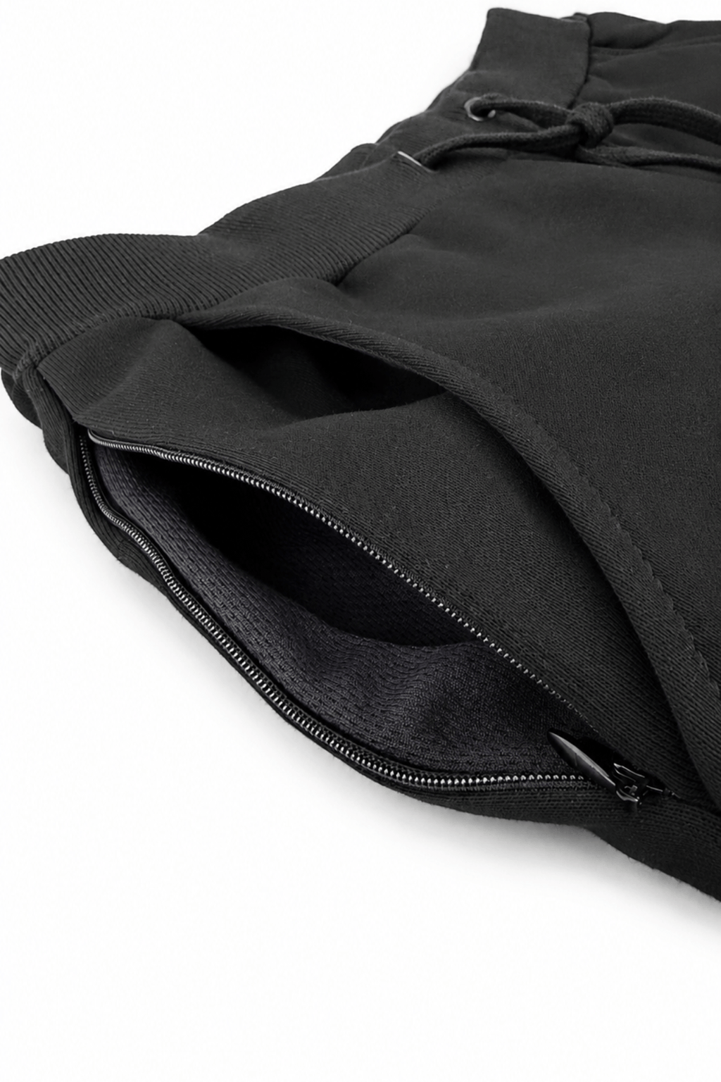 Men's Black Slim Fit Essential Jogger by GNY Gerardo New York  Open Pocket Detail View