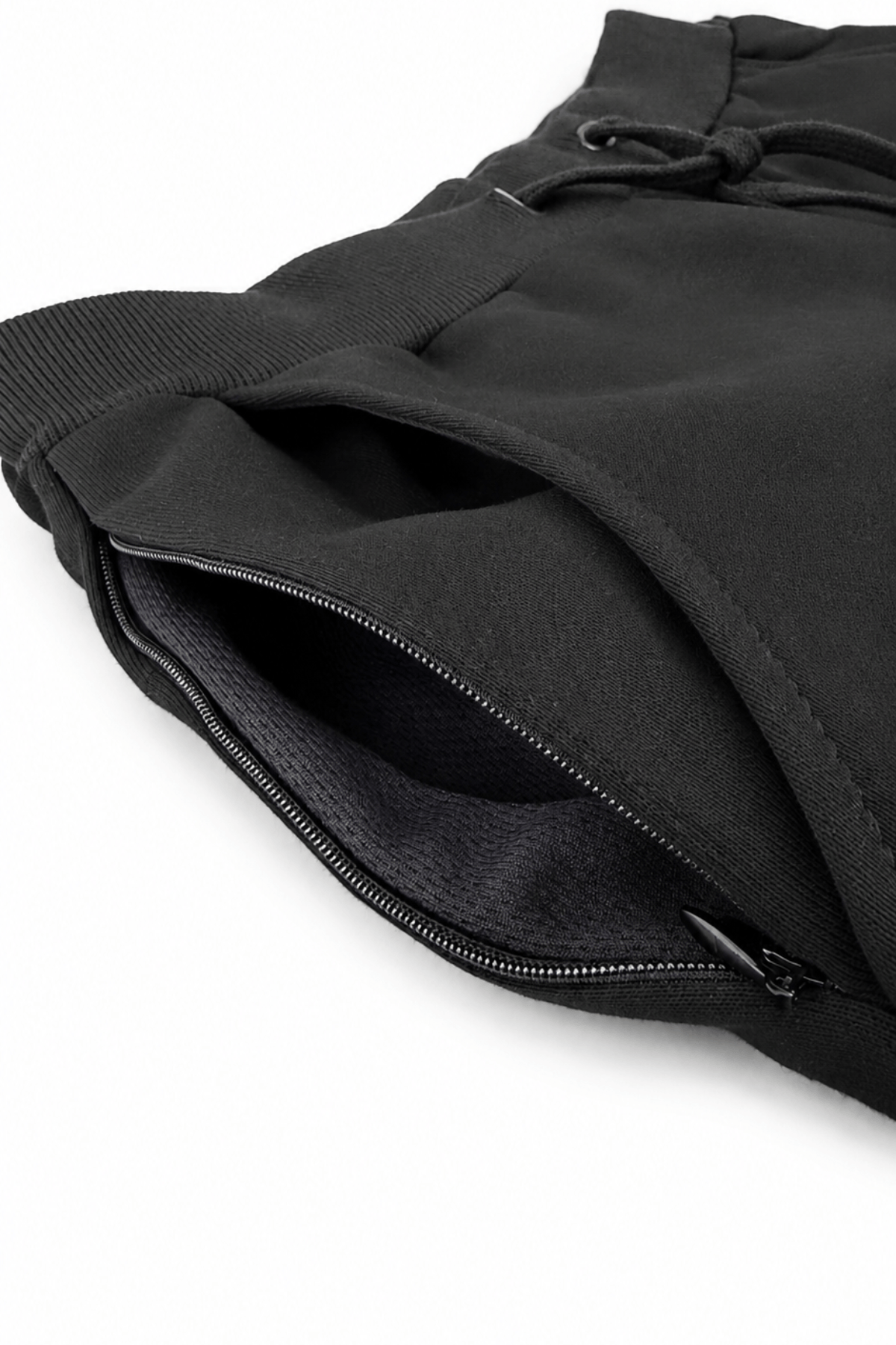 Men's Black Slim Fit Essential Jogger by GNY Gerardo New York  Open Pocket Detail View