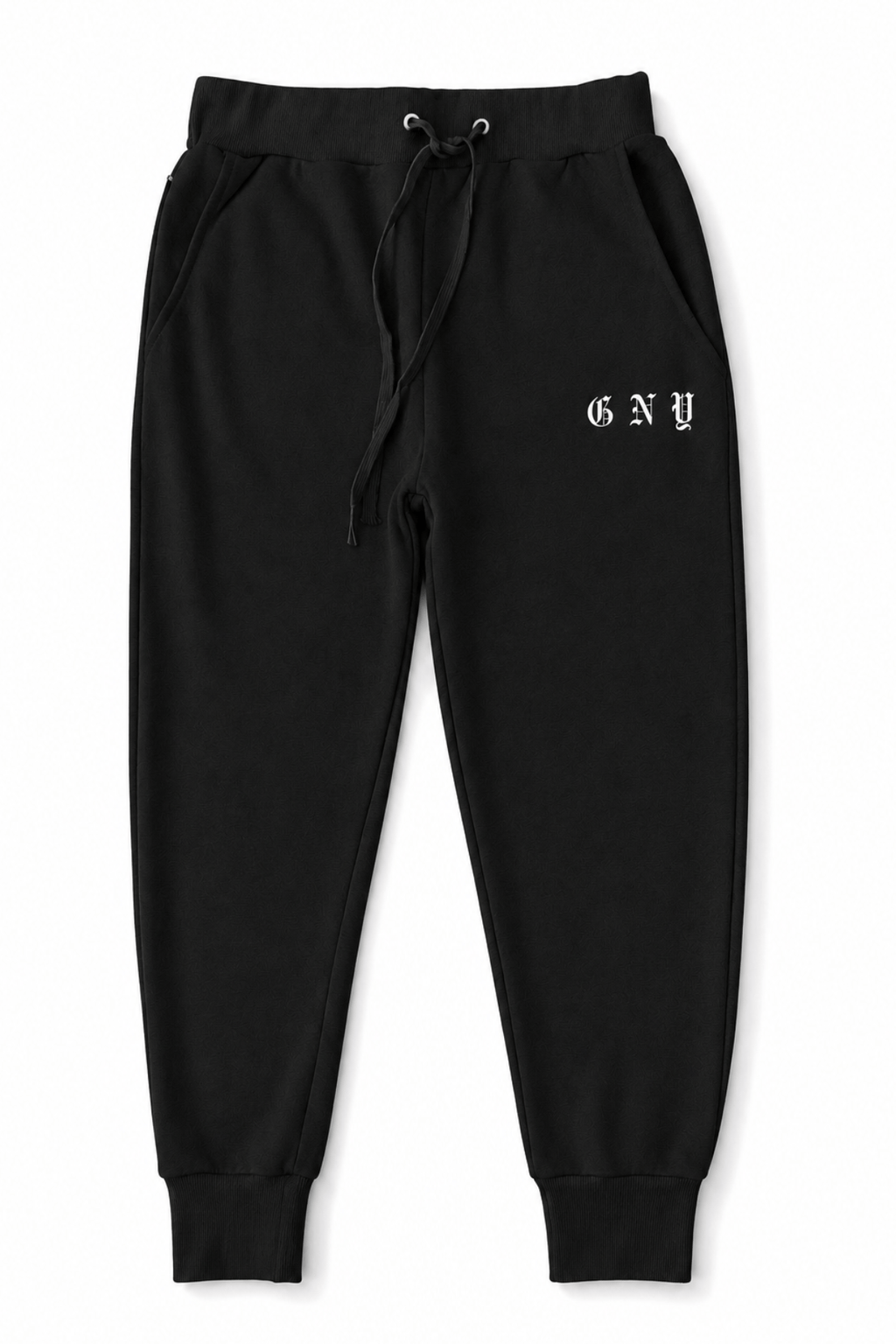 Men's Black Slim Fit Essential Jogger by GNY Gerardo New York Front View