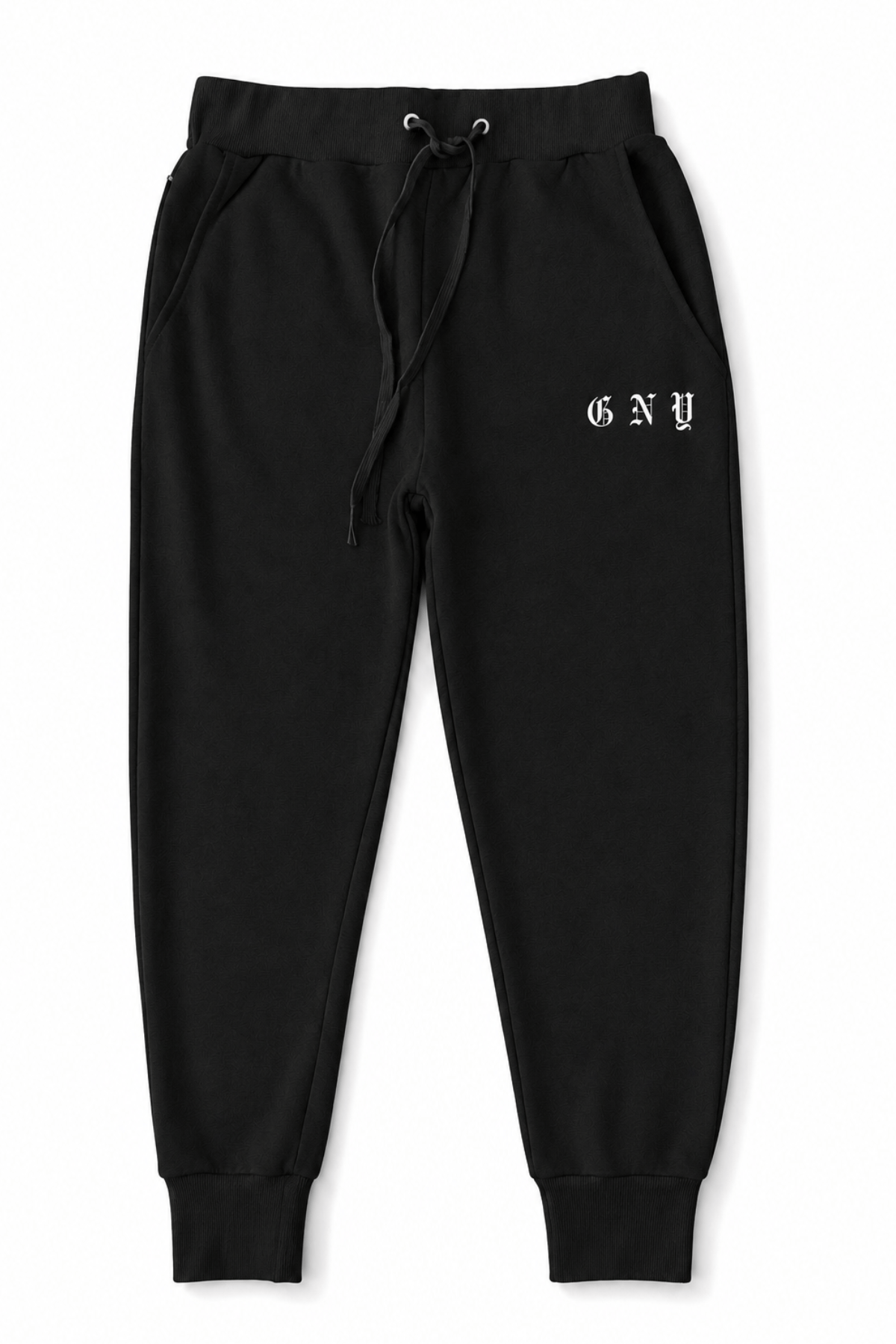 Men's Black Slim Fit Essential Jogger by GNY Gerardo New York Front View