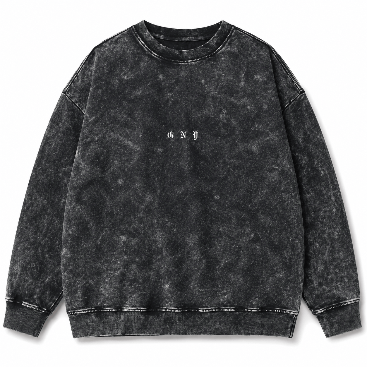 Men’s Black Snow Washed Crewneck Sweater Endure by Gerardo New York (GNY)