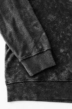 Men’s Black Snow Washed Crewneck Sweater Endure by Gerardo New York (GNY) Wrist Cuff & Waist Hem