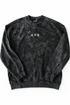 Men’s Black Snow Washed Crewneck Sweater Endure by Gerardo New York (GNY) Front View