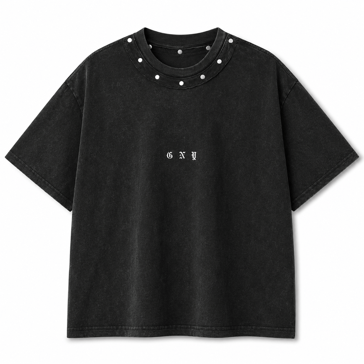 Men’s Black Studded T-Shirt by Crown Gerardo New York (GNY)
