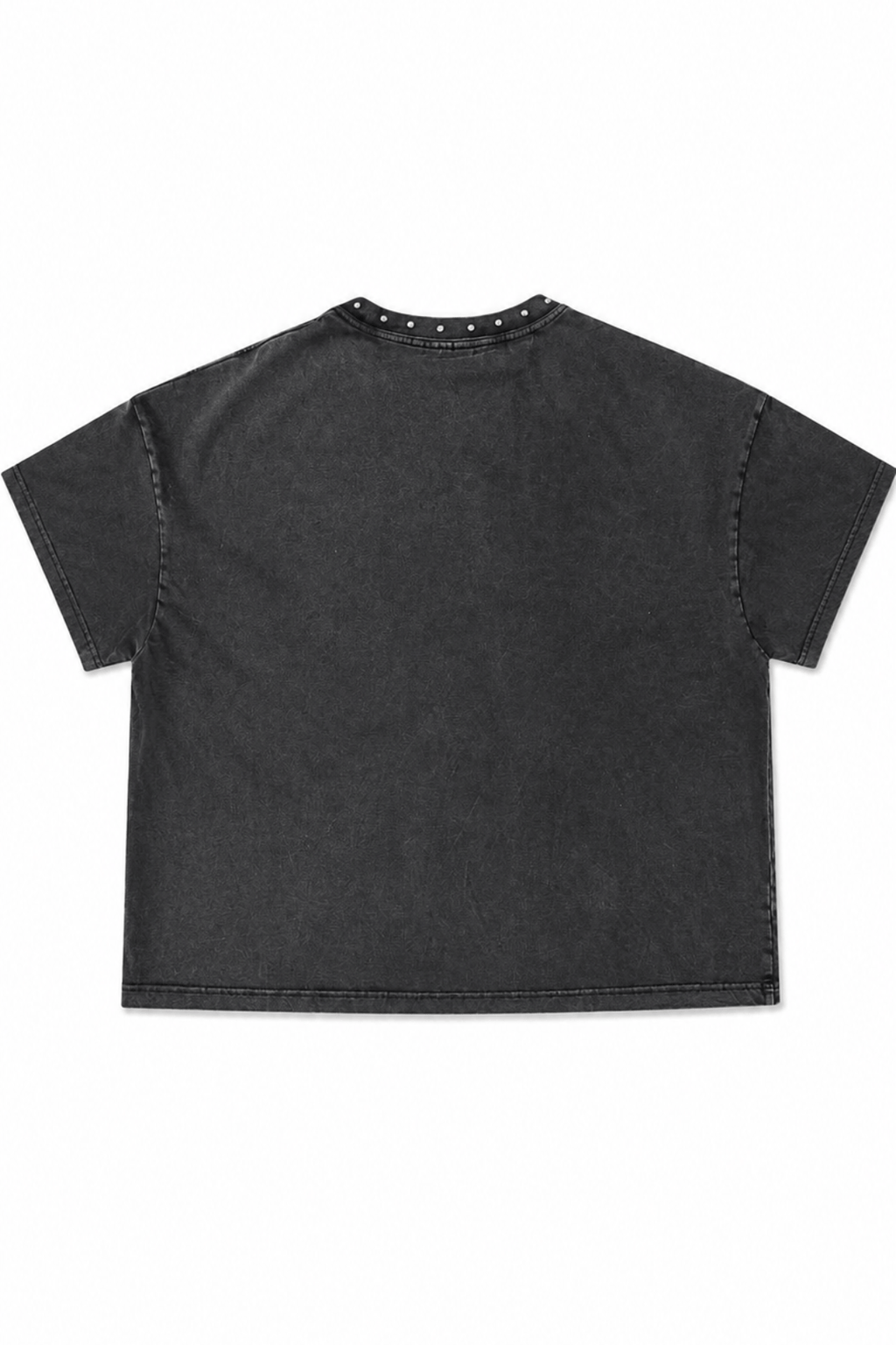Men’s Black Studded T-Shirt Crown Back Lay