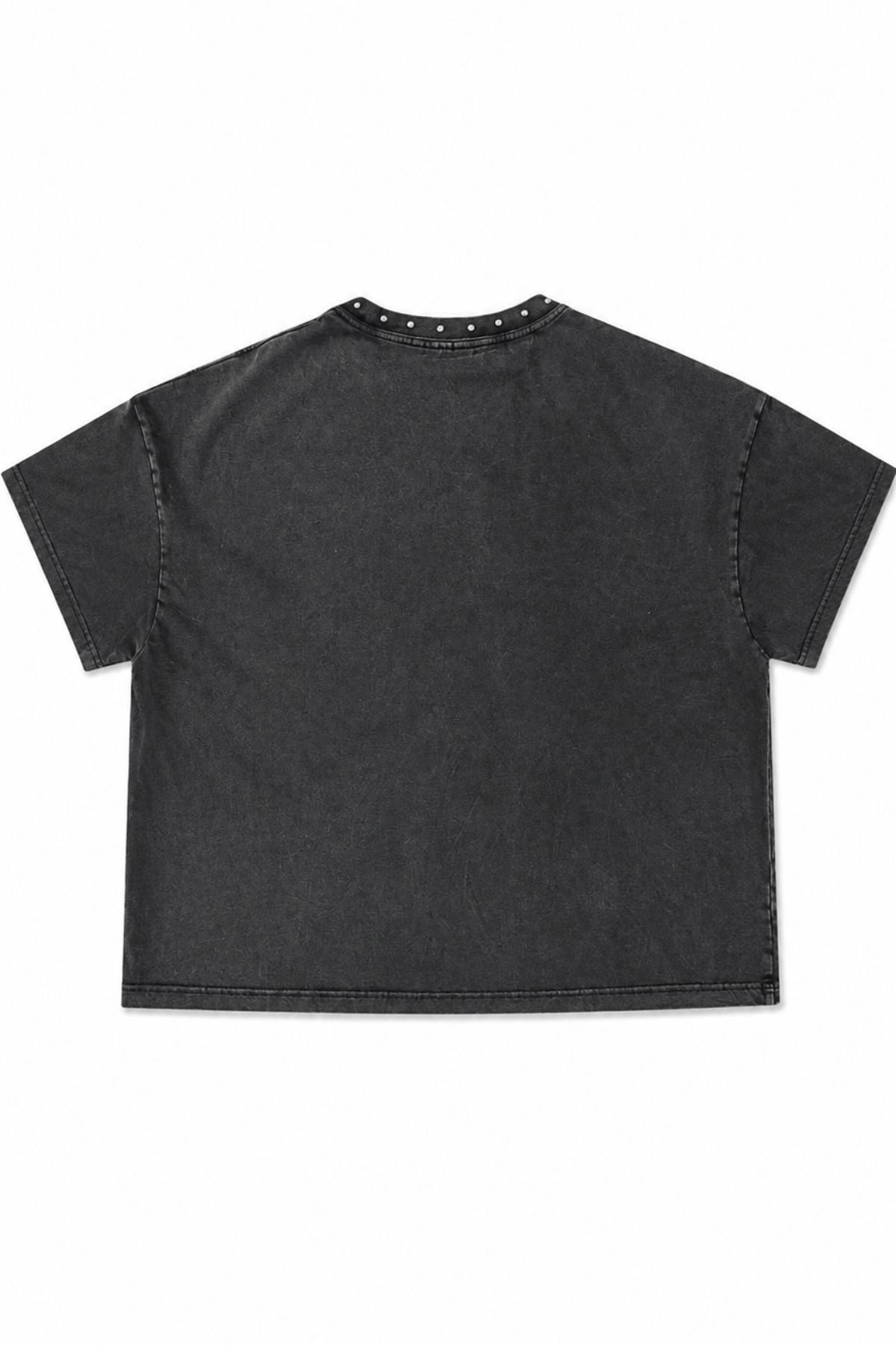 Men’s Black Studded T-Shirt Crown Back Lay