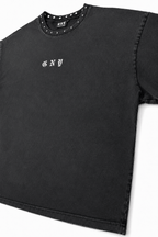Men’s Black Studded T-Shirt Crown Angle View