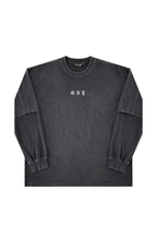 Men’s Black Sun Faded Layered Long Sleeve Shirt Afterfade