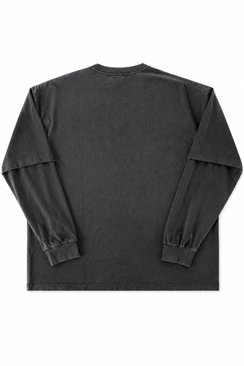 Men’s Black Sun Faded Layered Long Sleeve Shirt Afterfade by Gerardo New York (GNY) Back View