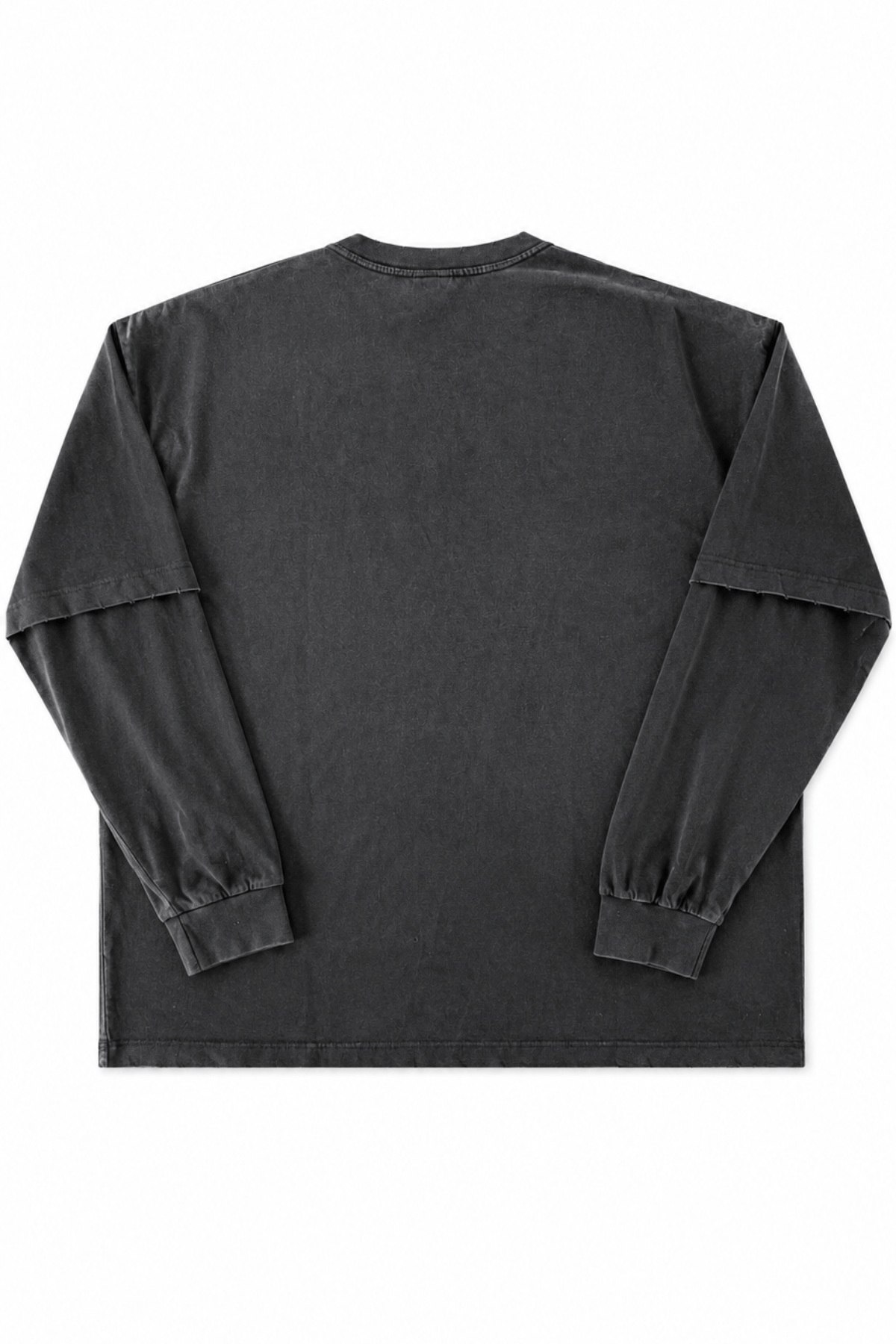Men’s Black Sun Faded Layered Long Sleeve Shirt Afterfade by Gerardo New York (GNY) Back View