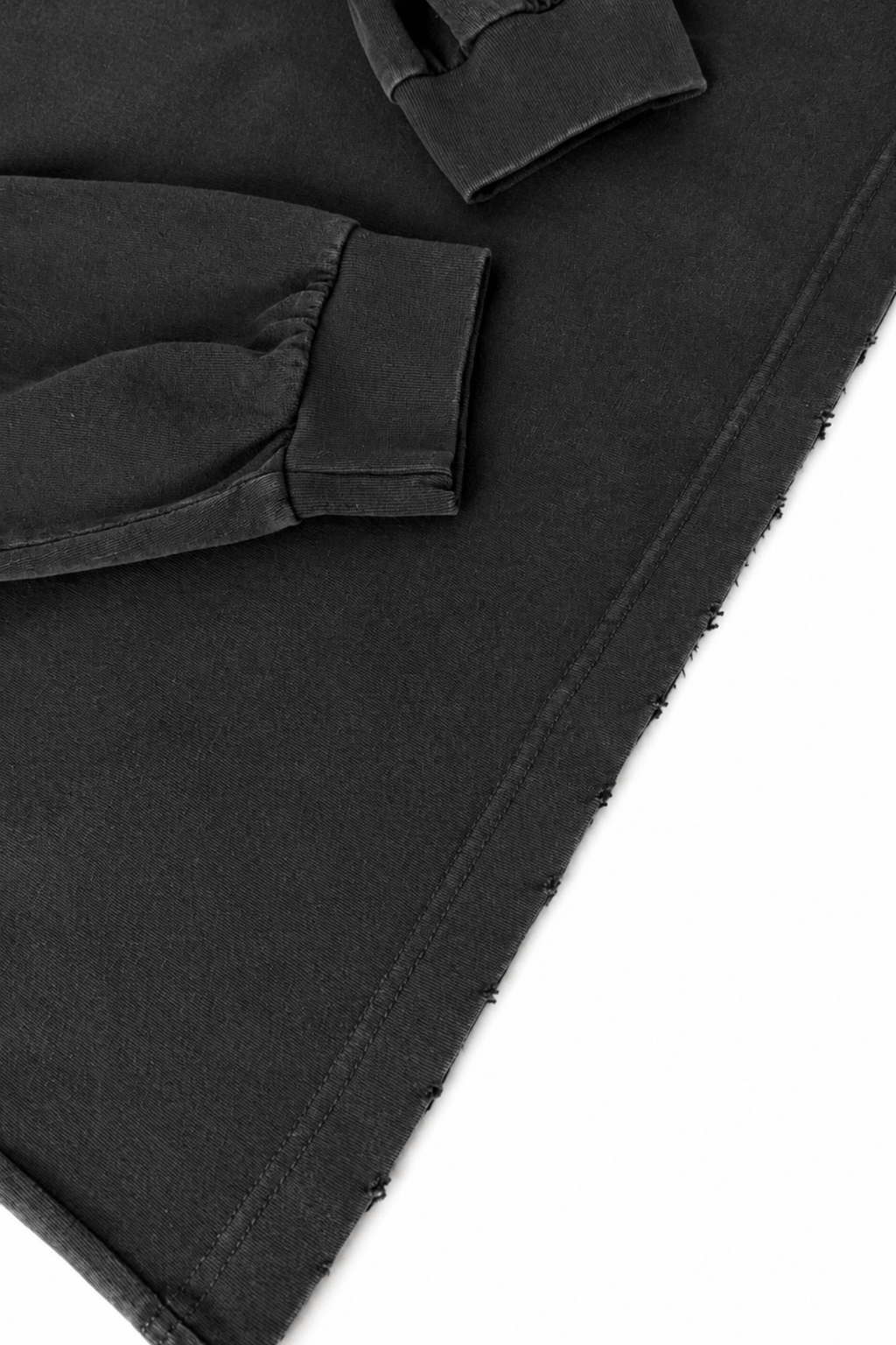 Men’s Black Sun Faded Layered Long Sleeve Shirt Afterfade by Gerardo New York (GNY) Bottom Hem View