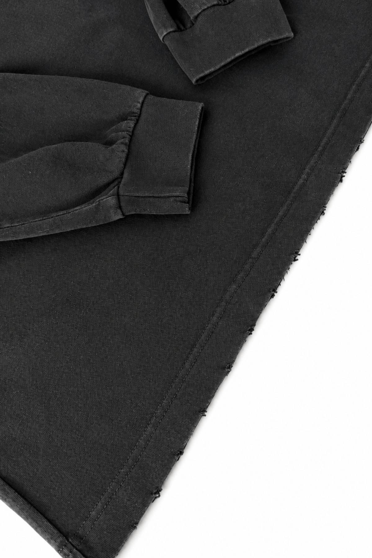 Men’s Black Sun Faded Layered Long Sleeve Shirt Afterfade by Gerardo New York (GNY) Bottom Hem View