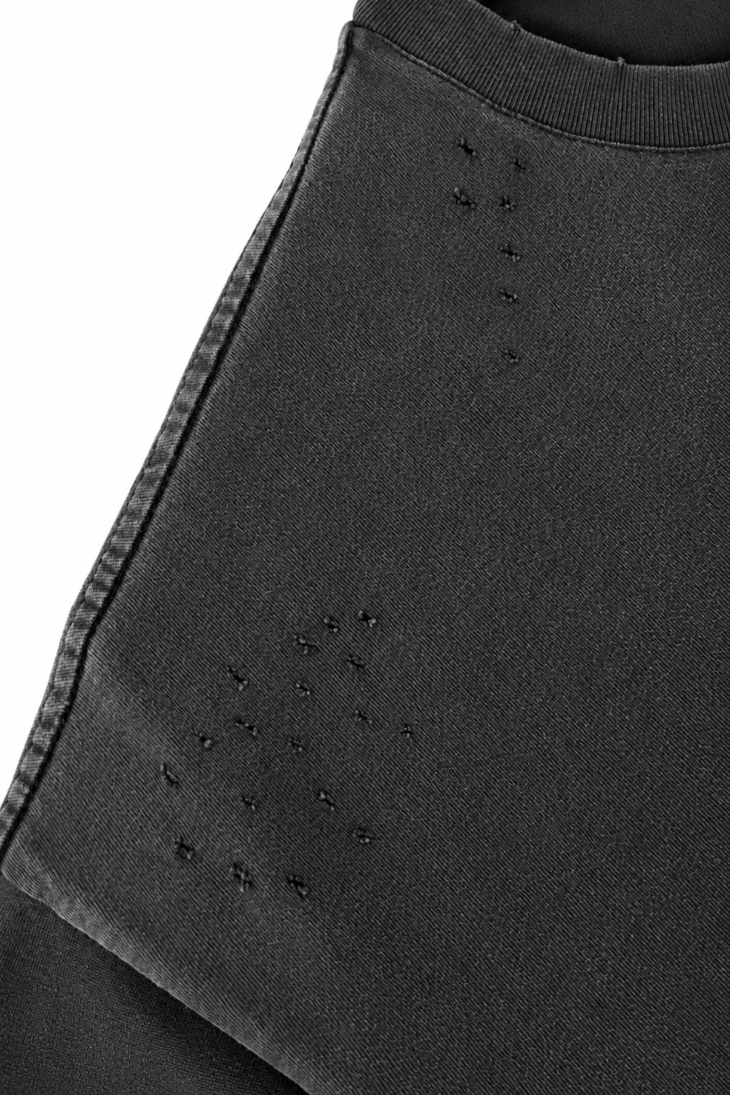 Men’s Black Sun Faded Layered Long Sleeve Shirt Afterfade by Gerardo New York (GNY)Shoulder Distressed View