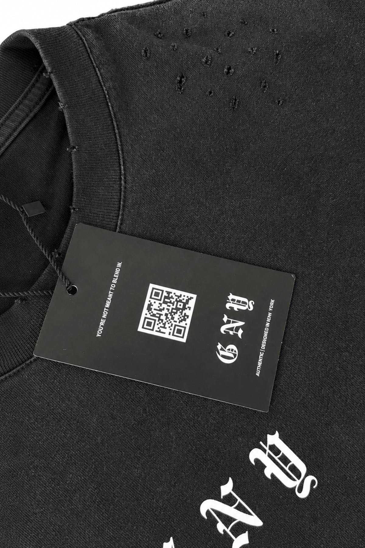 Men’s Black Sun Faded Layered Long Sleeve Shirt Afterfade by Gerardo New York (GNY) Hanging Tag VIew