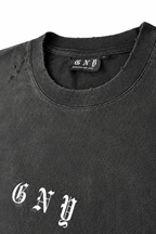Men’s Black Sun Faded Layered Long Sleeve Shirt Afterfade by Gerardo New York (GNY) Crew Neck Collar View