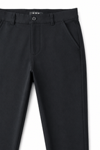 Men’s Black Tailored Fit Dress Pants By Gerardo New York (GNY) Front Close View