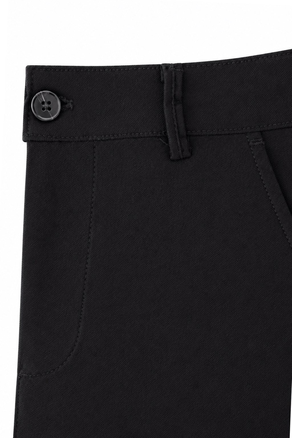 Men’s Black Tailored Fit Dress Pants By Gerardo New York (GNY) Front Waist Close View