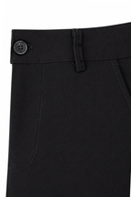 Men’s Black Tailored Fit Dress Pants By Gerardo New York (GNY) Front Waist Close View
