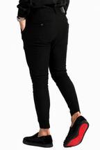 Men’s Black Tailored Fit Dress Pants By Gerardo New York (GNY) Model Back View