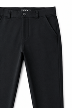 Men’s Black Tailored Fit Dress Pants By Gerardo New York (GNY) Front Close View