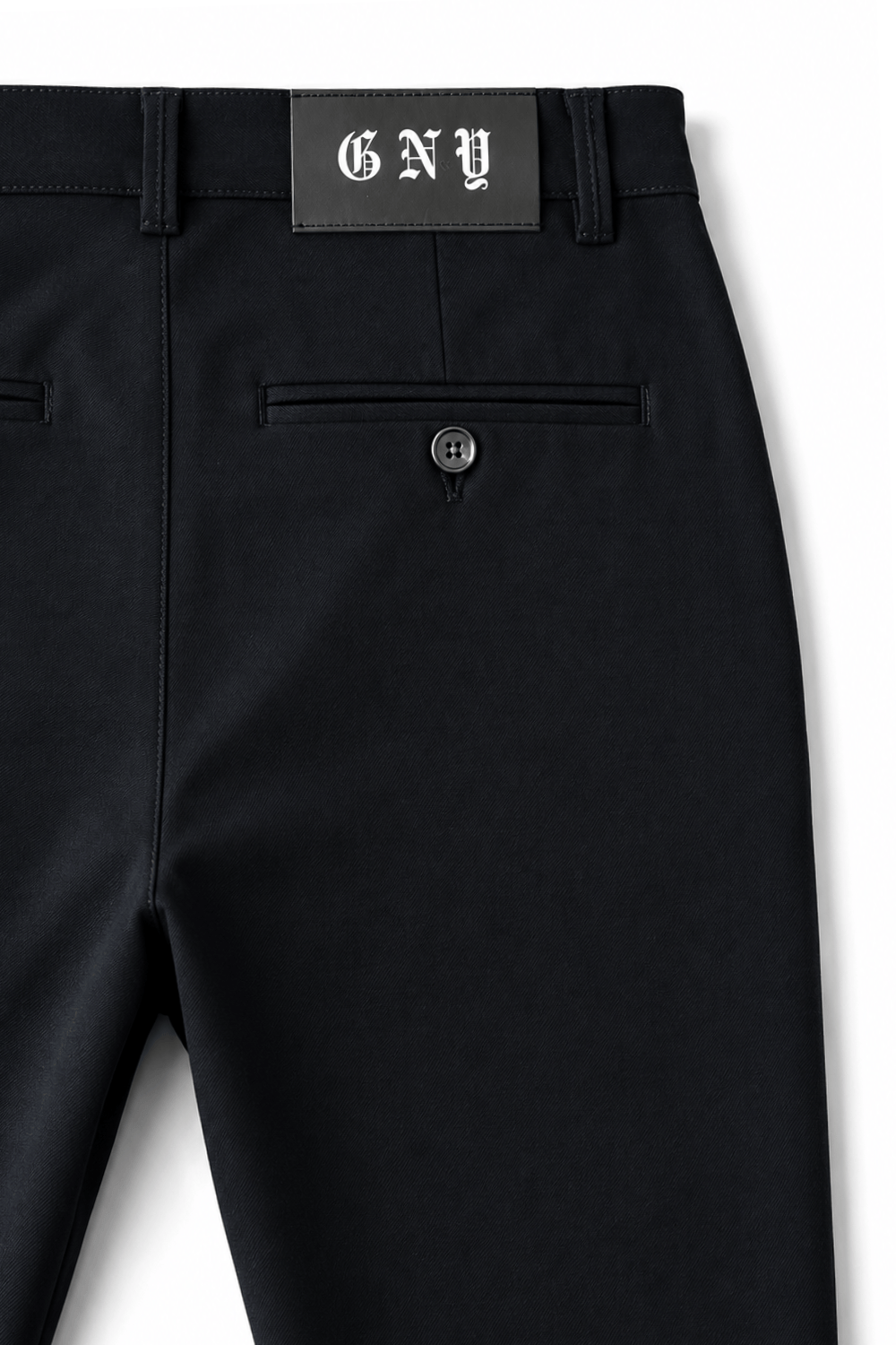 Men’s Black Tailored Fit Dress Pants By Gerardo New York (GNY) Back View