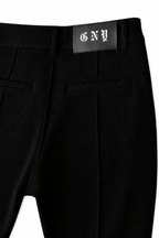 Empire Pleated Pant - Men's Black Tailored Fit Dress Pants by Gerardo New York (GNY) Back Waist & Leg View