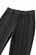 Empire Pleated Pant - Men's Black Tailored Fit Dress Pants by Gerardo New York (GNY) Waist View