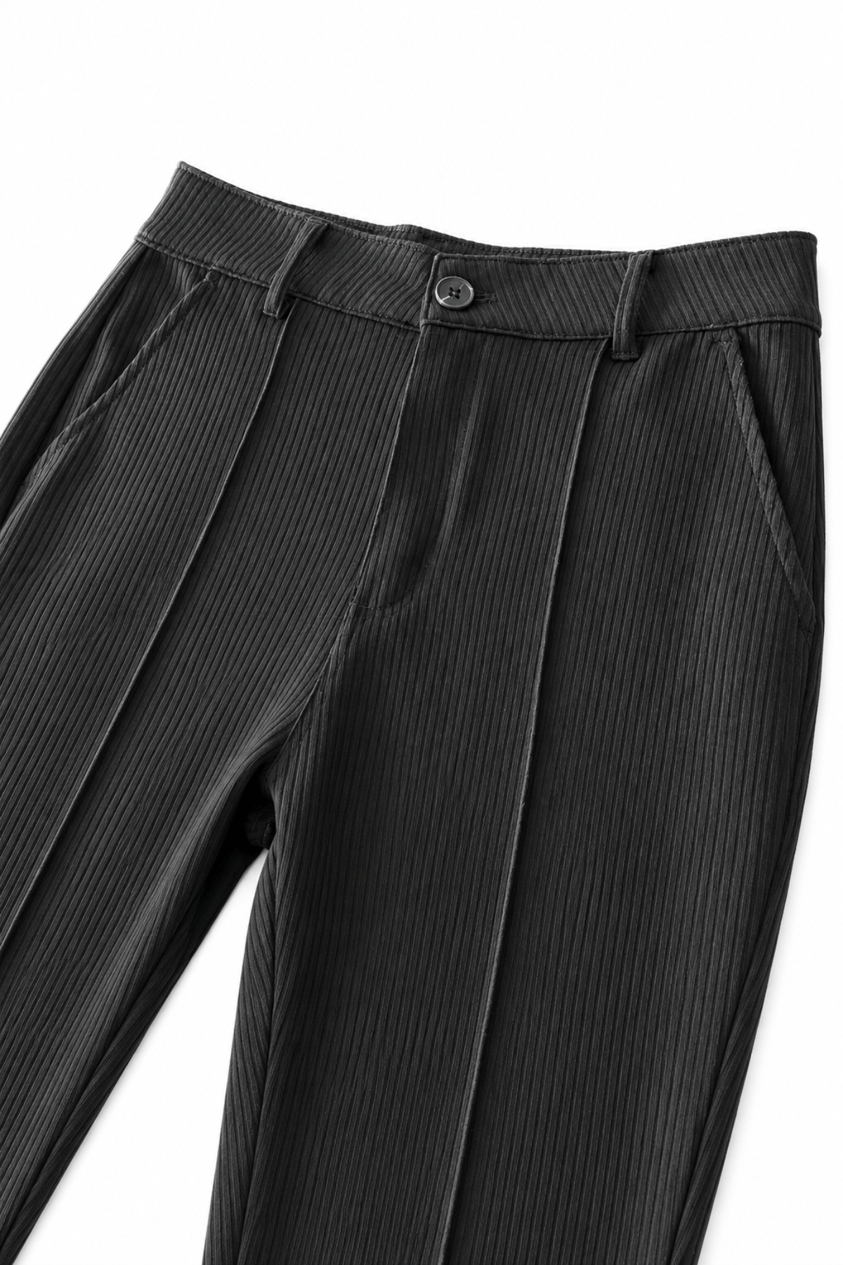 Empire Pleated Pant - Men's Black Tailored Fit Dress Pants by Gerardo New York (GNY) Waist View