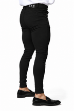 Men's Black Tailored Slim Fit Dress Pants Model View