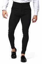 Men's Black Tailored Slim Fit Dress Pants