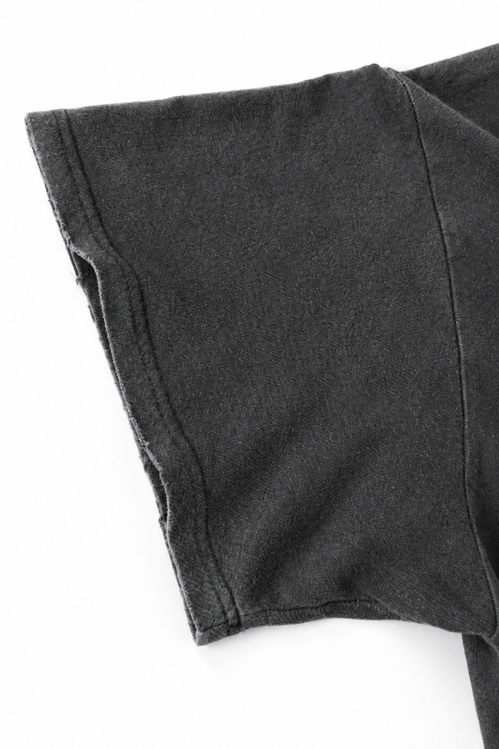 Men’s Black Crew Neck  Washed Distressed Boxy Shirt Core by Gerardo New York (GNY) Sleeve View