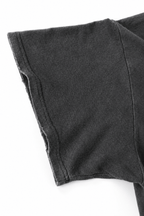 Men’s Black Crew Neck  Washed Distressed Boxy Shirt Core by Gerardo New York (GNY) Sleeve View
