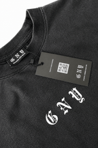 Men’s Black Crew Neck  Washed Distressed Boxy Shirt Core by Gerardo New York (GNY) Hanging Tag
