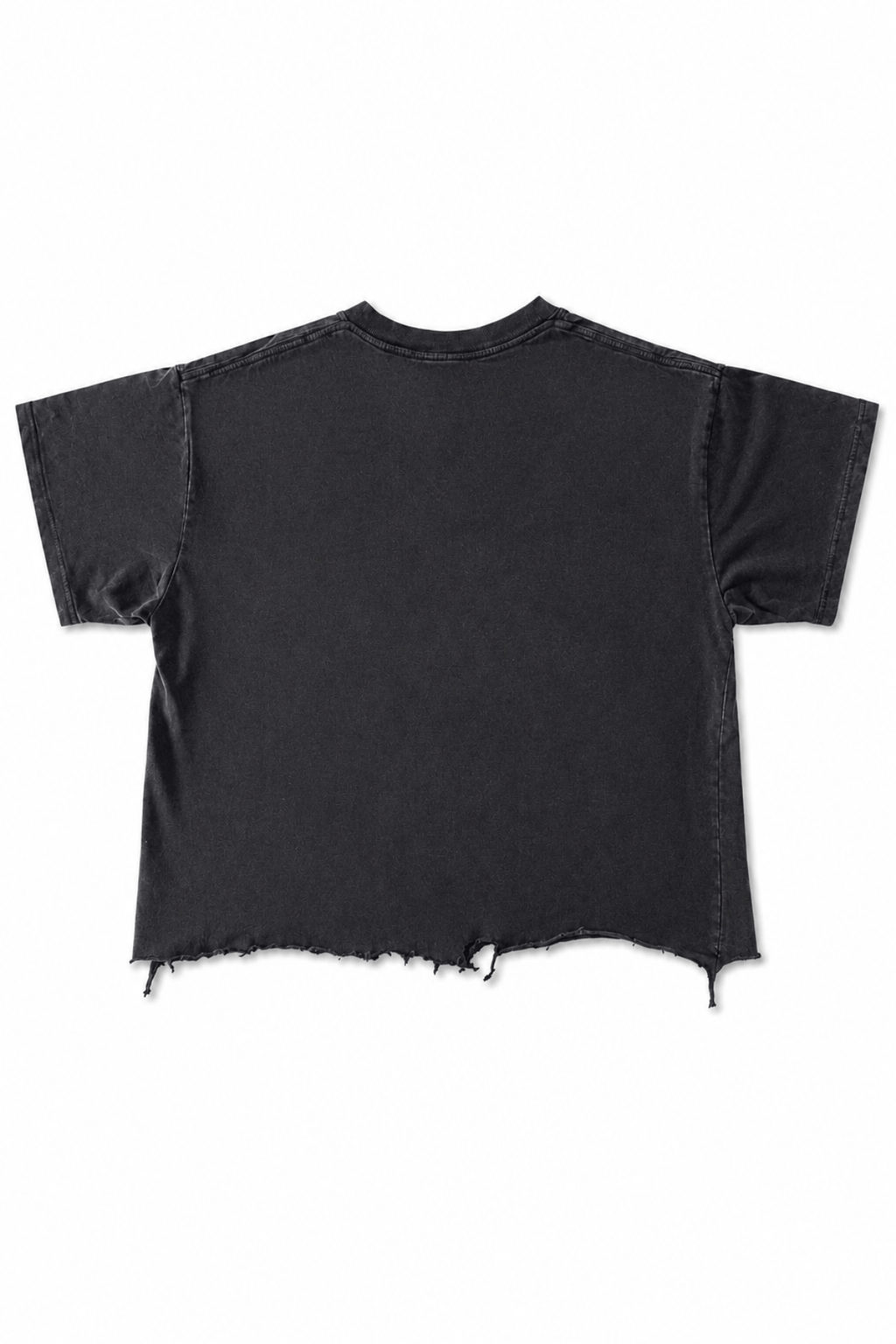 Men’s Black Crew Neck  Washed Distressed Boxy Shirt Core by Gerardo New York (GNY) Back View