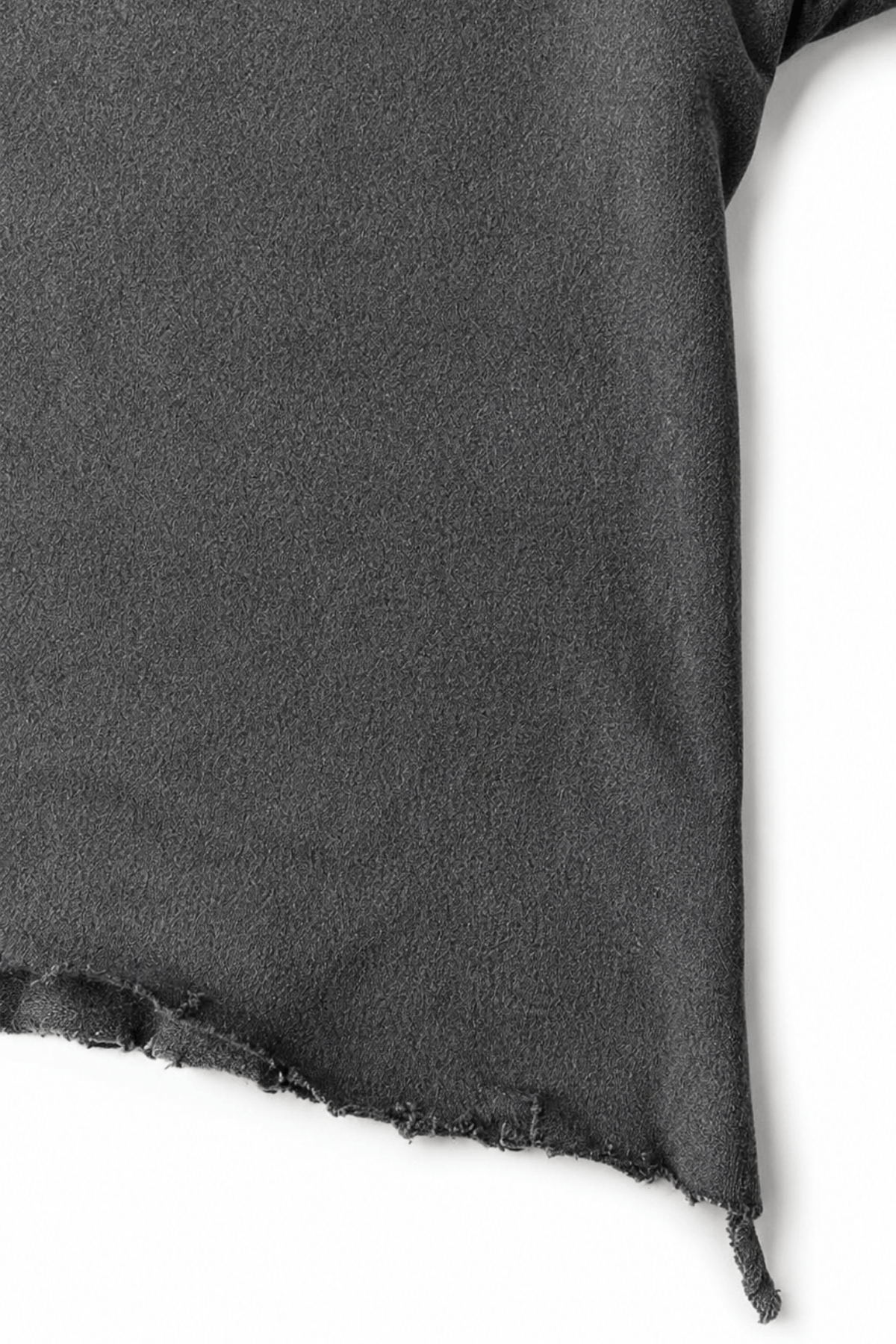 Men’s Black Crew Neck  Washed Distressed Boxy Shirt Core by Gerardo New York (GNY) Bottom Left Hem View