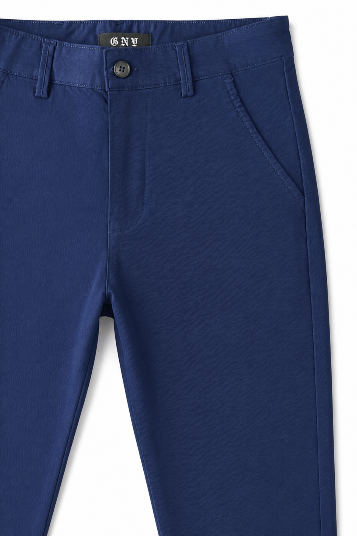 Men’s Blue Tailored Fit Dress Pants by Gerardo New York (GNY) Front Close Up View