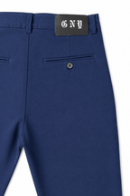 Men’s Blue Tailored Fit Dress Pants by Gerardo New York (GNY) Front Back View