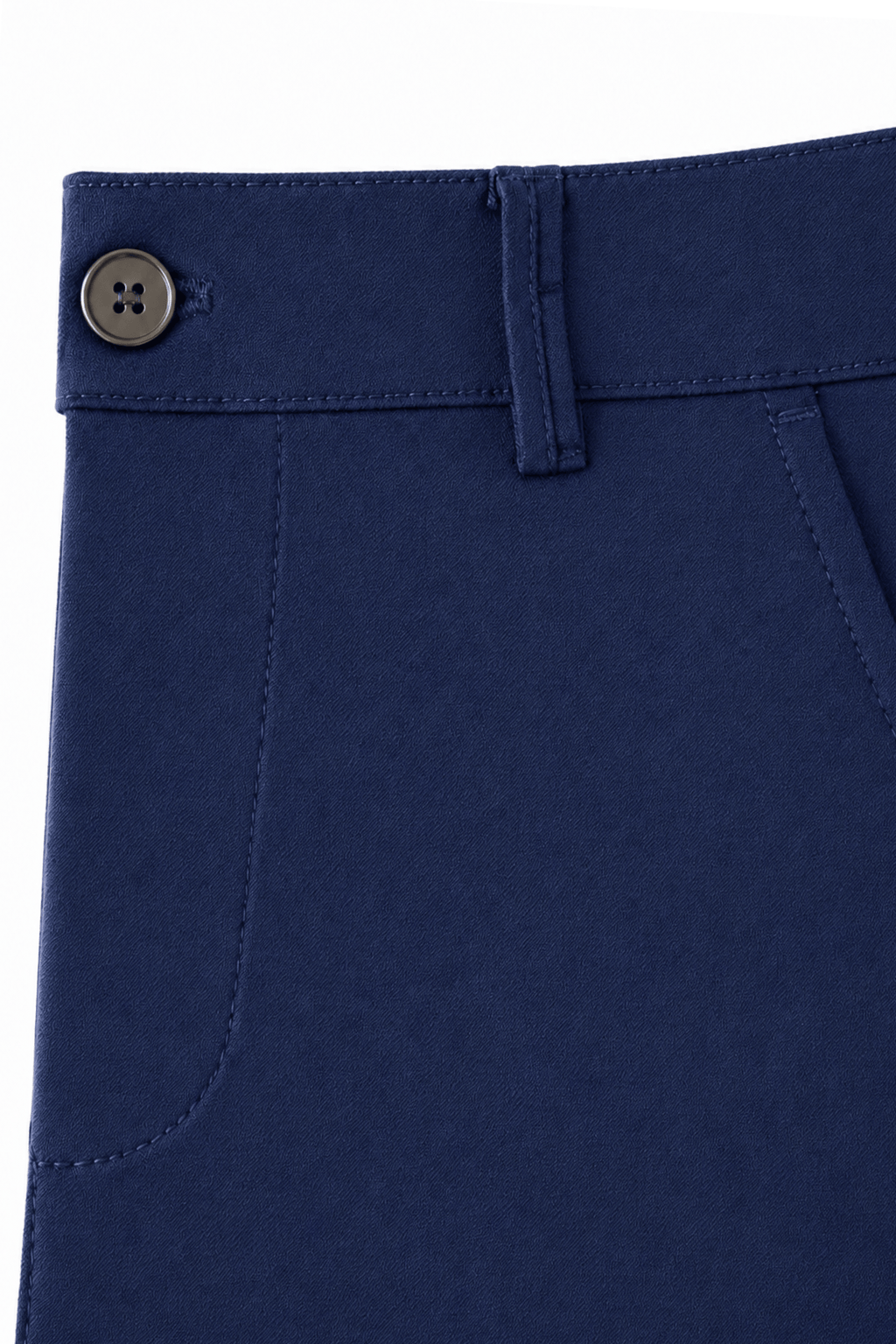 Men’s Blue Tailored Fit Dress Pants by Gerardo New York (GNY) Front Close Up Waist View