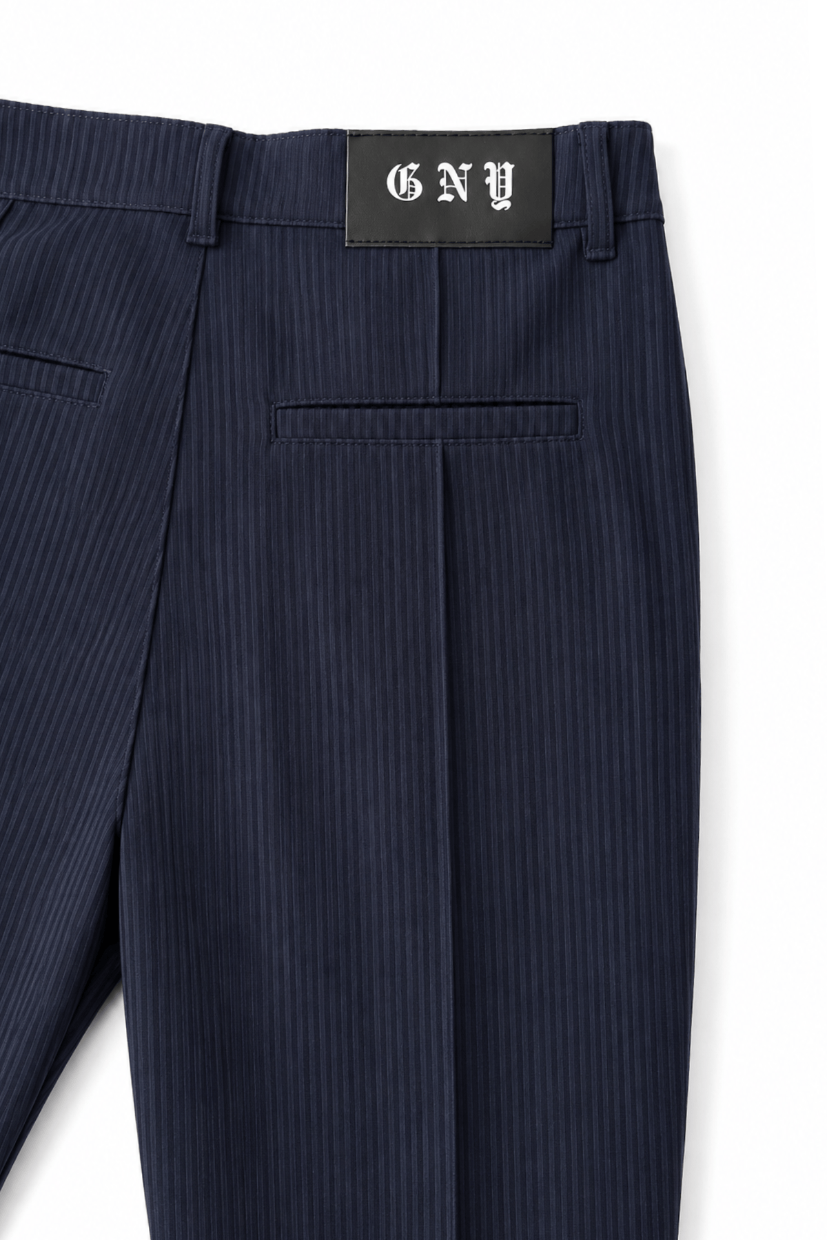 Empire Pleated Pant - Men's Blue Tailored Fit Dress Pants by Gerardo New York (GNY) Back View