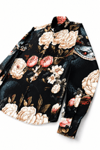 Men's Floral & Snake Print Tailored Fit Dress Shirt Velvet Serpent Gerardo New York (GNY) Angle View