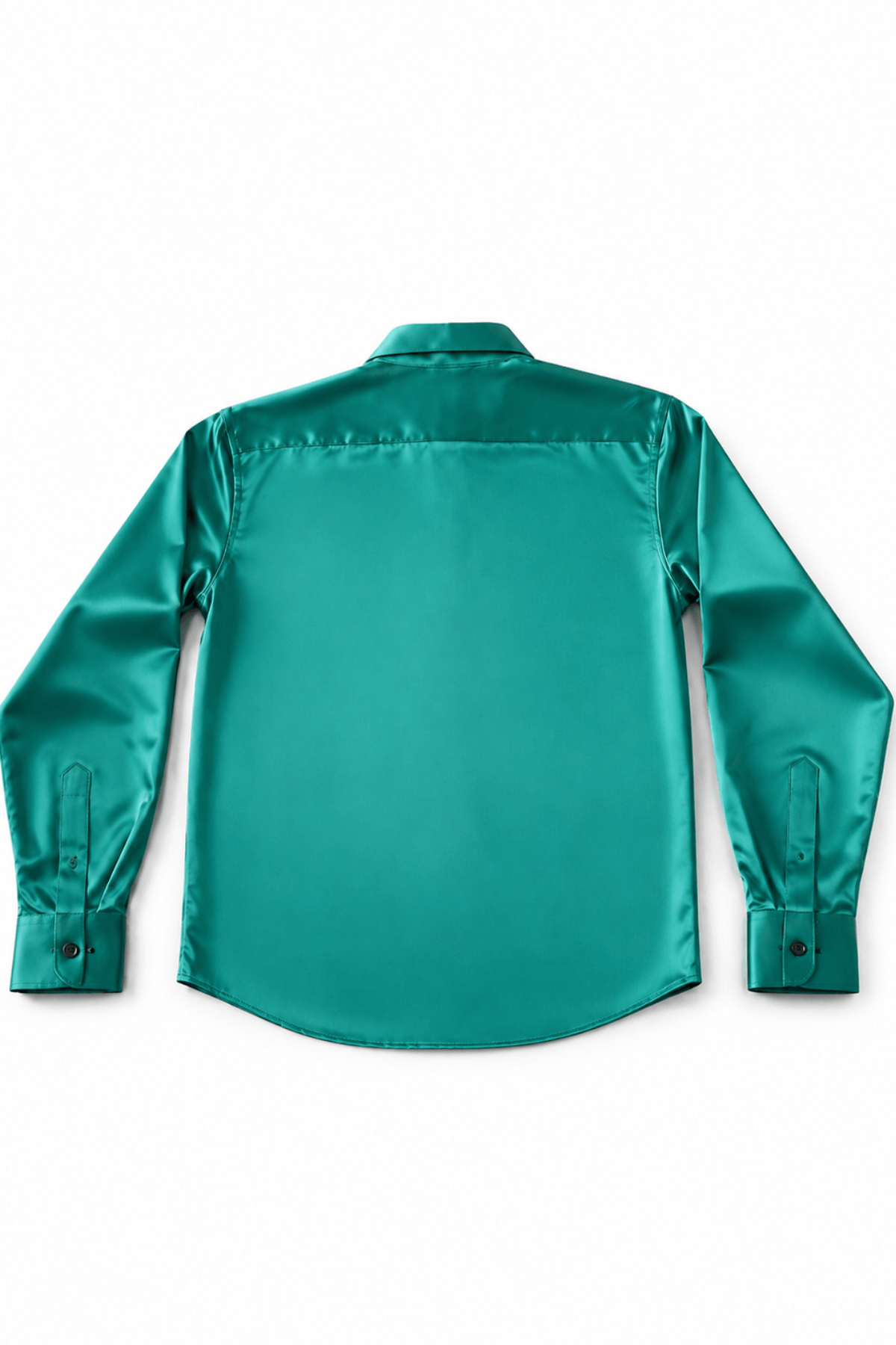 Men's Green Satin Dress Shirt | Tailored Fit