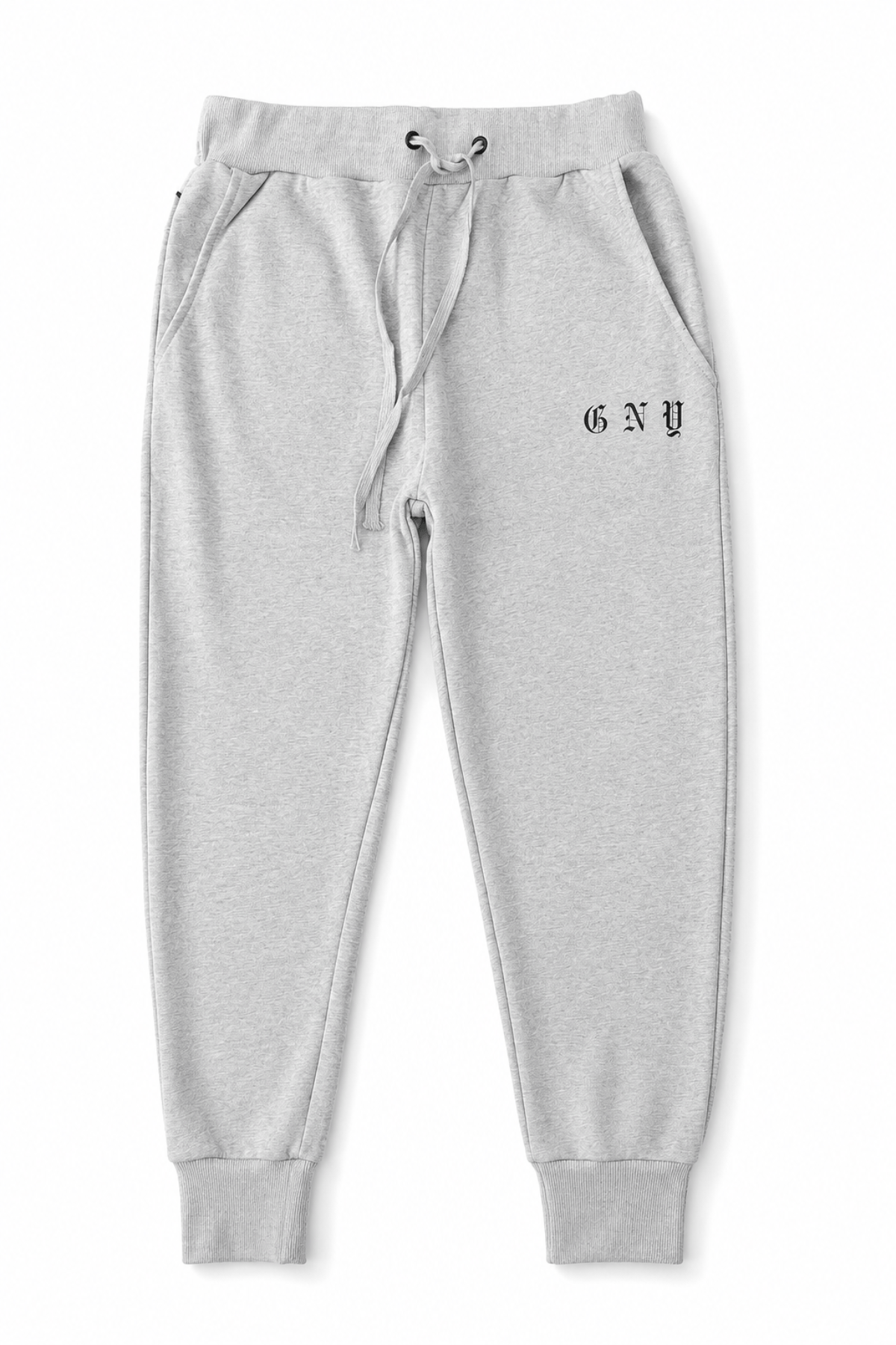 Men's Grey Slim Fit Essential Jogger by Gerardo New York (GNY) Front View